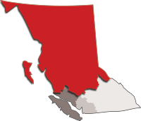 Carte de la C.-B. désignant le District du Nord en rouge