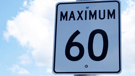 Maximum 60 speed limit sign