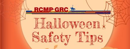 Halloween Safety Tips on an orange background. 