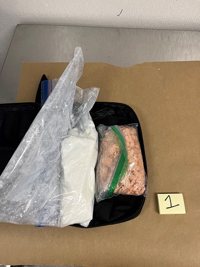 Photo of seized cocaine and fentanyl